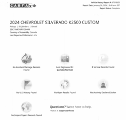 2024 Chevrolet Silverado 2500HD CUSTOM, V8 6.6L DURAMAX DIESEL, Z71 !!! in Victoriaville, Quebec - 2 - w320h240px