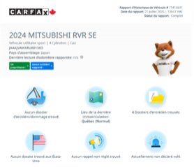 Mitsubishi RVR SE AWC | 8 ROUES | BAS KM | DÉMARREUR | CARPLAY | CAMÉRA | BLUETOOTH +++ 2024 à Laval, Québec - 3 - w320h240px