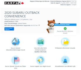 2020 Subaru Outback Convenience AWD | 8 PNEUS | CARPLAY | CAMÉRA | SIÈGES CHAUFFANTS | BLUETOOTH +++ in Laval, Quebec - 3 - w320h240px