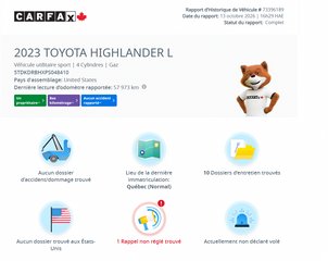 Toyota Highlander XLE AWD | 8 PNEUS | BAS KM | TOIT | CUIR | CARPLAY | CAMÉRA | BLUETOOTH +++ 2023 à Laval, Québec - 2 - w320h240px