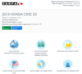 Honda Civic EX TOIT | DÉMARREUR | CARPLAY | CAMÉRA +++ 2019 à Laval, Québec - 2 - w320h240px