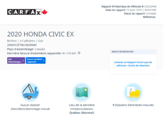 2020 Honda Civic EX | TOIT | CARPLAY | CAMÉRA | BAS KM!! in Laval, Quebec - 2 - w320h240px