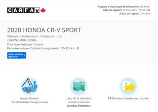 Honda CR-V Sport AWD | TOIT | CAMÉRA | CARPLAY | DÉMARREUR 2020 à Laval, Québec - 2 - w320h240px