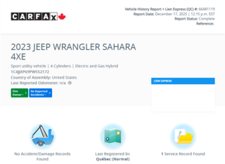 Jeep Wrangler 4xe Unlimited Sahara | DÉMARREUR | CUIR | 8 PNEUS 2023 à Laval, Québec - 2 - w320h240px