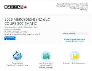 2020  GLC 300 Coupe | 4MATIC | TOIT | CUIR | BAS KM !! in Laval, Quebec - 2 - w320h240px