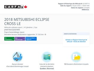 Mitsubishi ECLIPSE CROSS ES 4WD | CAMÉRA | BLUETOOTH | BAS KM!! 2018 à Laval, Québec - 2 - w320h240px