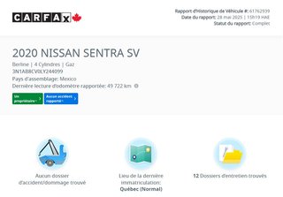 Nissan Sentra SV | CAMÉRA | CARPLAY | BLUETOOTH | BAS KM!! 2020 à Laval, Québec - 2 - w320h240px