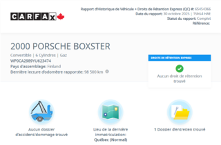 2000 Porsche Boxster BAS KM | MANUEL | CUIR ROUGE | CLEAN CARFAX in Laval, Quebec - 2 - w320h240px