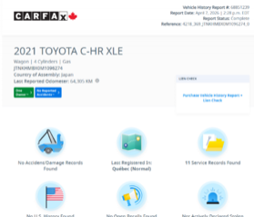 Toyota C-HR XLE CAM | CARPLAY | SIÈGES CHAUFFANTS | BLUETOOTH 2021 à Laval, Québec - 2 - w320h240px