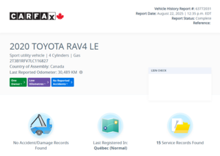 2020 Toyota RAV4 LE AWD | BLUETOOTH | CAMÉRA | CARPLAY | +++ in Laval, Quebec - 2 - w320h240px