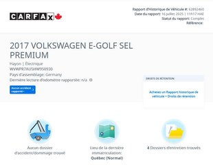 Volkswagen E-Golf Comfortline BAS KM | CARPLAY | CAMÉRA | BLUETOOTH 2017 à Laval, Québec - 2 - w320h240px