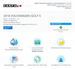 Volkswagen Golf Trendline BAS KM | CARPLAY | CAMÉRA | BLUETOOTH 2018 à Laval, Québec - 2 - w320h240px