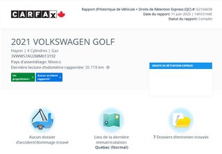 Volkswagen Golf Comfortline CARPLAY | CAMÉRA | BLUETOOTH | BAS KM! 2021 à Laval, Québec - 2 - w320h240px