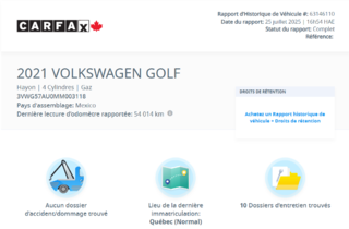 Volkswagen Golf Comfortline CARPLAY | CAMÉRA | BLUETOOTH | BAS KM 2021 à Laval, Québec - 2 - w320h240px