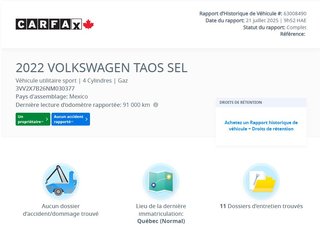 Volkswagen Taos Highline TOIT PANO | CUIR | CARPLAY | CAMÉRA | +++ 2022 à Laval, Québec - 2 - w320h240px