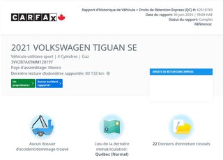 Volkswagen Tiguan Comfortline CUIR 2 TONS | CARPLAY | CAMÉRA | +++ 2021 à Laval, Québec - 2 - w320h240px