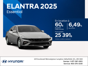 Procurez-vous le Hyundai Elantra 2025