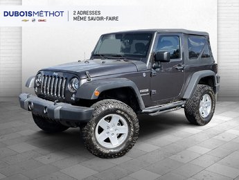 2014 Jeep Wrangler SPORT, MANUEL 2 PORTES V6 3.6L 4X4 TOIT MOU !!!
