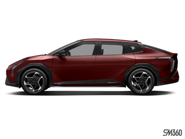 Kia EV4 GT-Line 2026 rouge, vue de profil