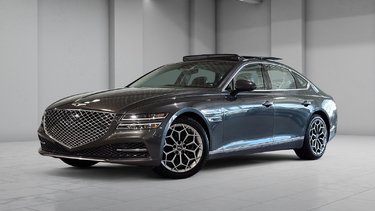 GENESIS G80 2.5T ADVANCED AWD 300HP TOIT GPS CUIR MAGS 2023 DOSSIER CARFAX SANS RÉCLAMATION
