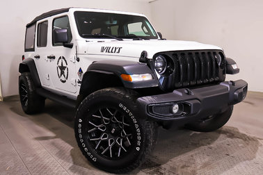 Wrangler 4 PORTES WILLYS + 4X4 + TOIT RIGIDE 3 SECTIONS