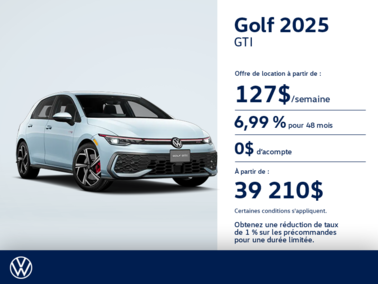 Procurez-vous la Volkswagen Golf Gti 2025