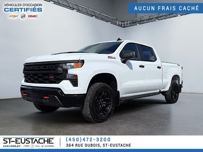 Chevrolet SILVERADO 1500 CUSTOM TRAILBOSS | CREW CAB |BOITE 6.6P| DÉMARREUR 2024 **JAMAIS ACCIDENTÉ**