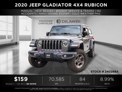 2020 Jeep Gladiator 4x4 in Brampton, Ontario