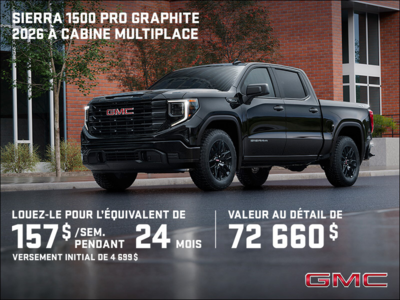 Le GMC Sierra 1500 Pro Graphite 2026 à cabine multiplace