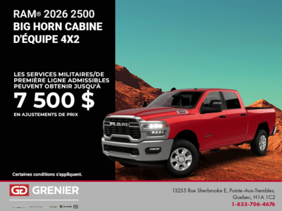 Procurez-vous le RAM 2500 2026