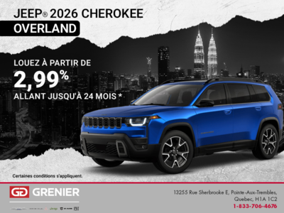 Conduisez un Jeep Cherokee OverLand 2026!