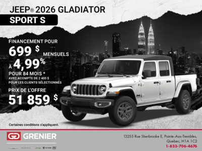 Conduisez un Jeep Gladiator 2026!