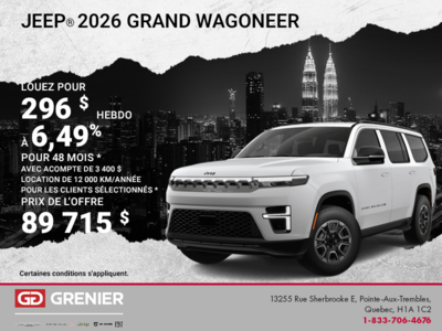 Conduisez un Jeep Grand Wagoneer 2026!