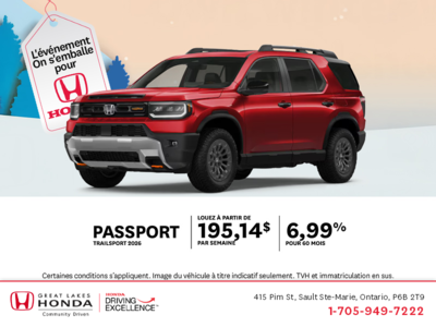 Procurez-vous le Honda Passport 2026!