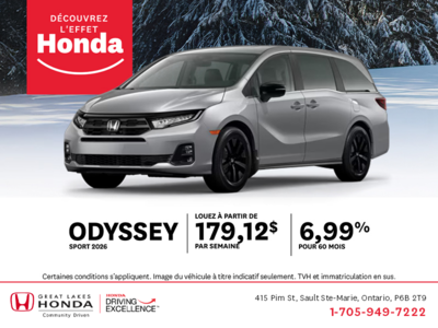 Procurez-vous le Honda Odyssey 2026 !