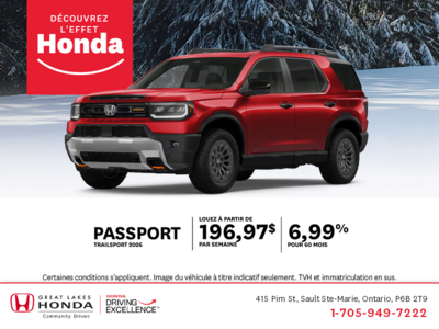 Procurez-vous le Honda Passport 2026!