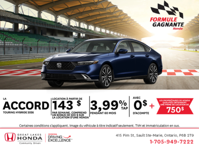 Obtenez la Honda Accord 2026 !