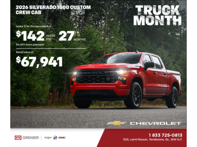 Get the 2026 Chevrolet Silverado 1500 Custom Crew Cab