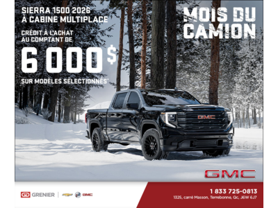 Le GMC Sierra 1500 2026 à Cabine Multiplace