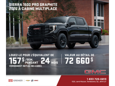Le GMC Sierra 1500 Pro Graphite 2026 à cabine multiplace