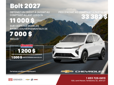 Procurez-vous le Chevrolet Bolt 2027