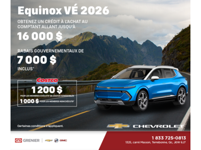 Procurez-vous le Chevrolet Equinox VÉ 2026