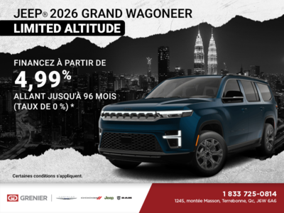 Conduisez un Jeep Grand Wagoneer 2026!