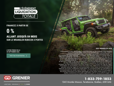 Conduisez un Jeep Wrangler  2026!