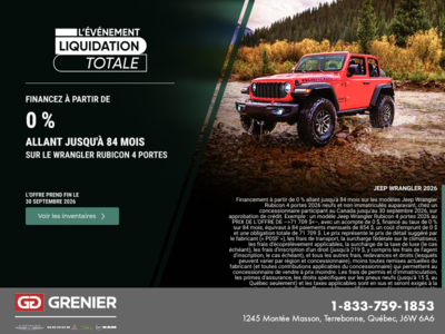Conduisez un Jeep Wrangler  2026!