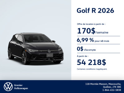 Procurez-vous la Volkswagen Golf R 2026