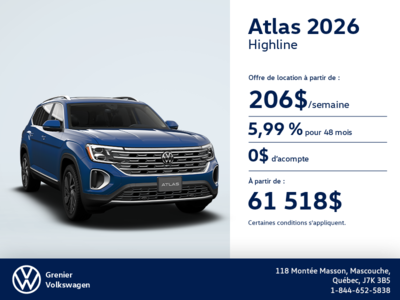Procurez-vous le Volkswagen Atlas 2026