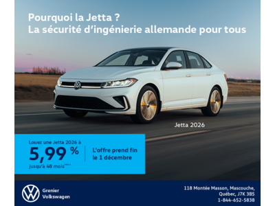 Procurez-vous la Volkswagen Jetta 2026