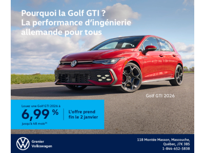 Procurez-vous la Volkswagen Golf Gti 2026