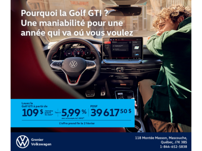Procurez-vous la Volkswagen Golf Gti 2026